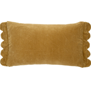 Gold Velvet Scalloped Pillow