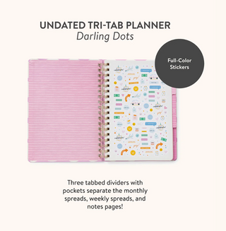 Darling Dots Undated Tri-Tab Planner