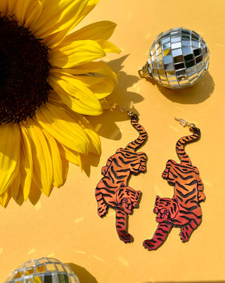 Tiger Acrylic Earrings