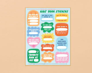 Kids' Book Plate Sticker Sheets