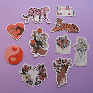 Hand Holding Flowers Sticker