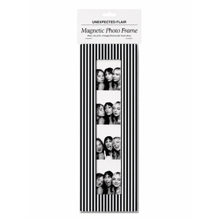 Magnetic Vintage Photobooth Frame - Black & White Stripe