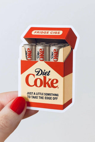 Funny Diet Coke Fridge Cigs Sticker - Matte Vinyl