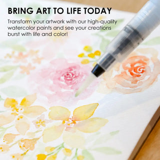 Watercolor Set with Brush - Floral Colors