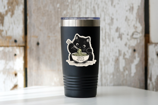 Crazy Mo Pho Sticker - cat, kitty, ramen, noodles, kitten