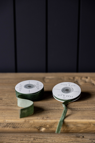 Forest Green Velvet Ribbon Holiday Decor