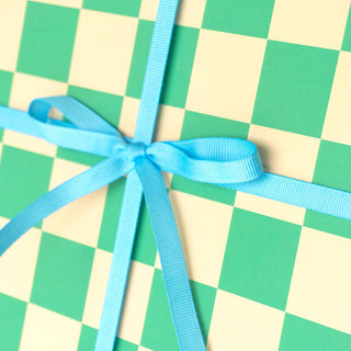 Green Checkered Wrapping Paper Sheet