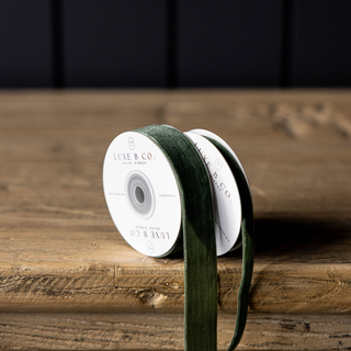 Forest Green Velvet Ribbon Holiday Decor
