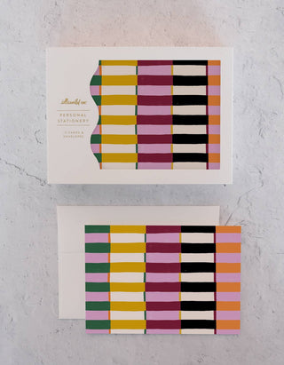 Notecards, Boxed Set of 12 | Painted Stripes