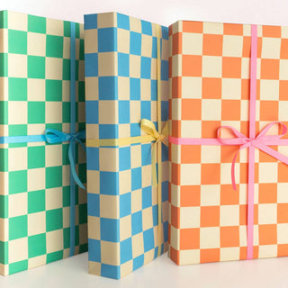Green Checkered Wrapping Paper Sheet