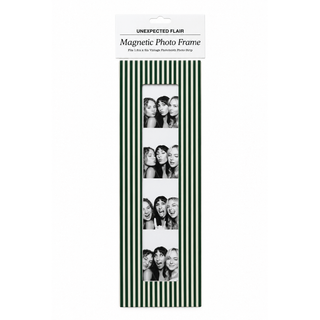 Magnetic Vintage Photobooth Frame - Green & Ivory Stripe