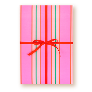 Pink Stripe Wrapping Paper Sheet