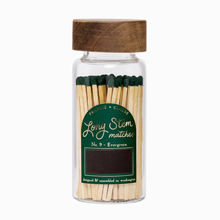 Forest Green Matches in Wood Jar