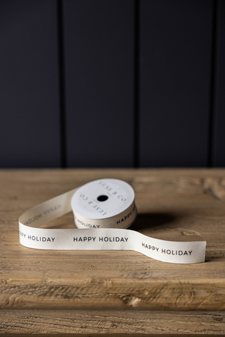 Happy Holiday Woven Ribbon
