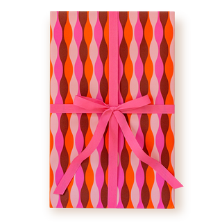 Pink Squiggles Wrapping Paper Sheet
