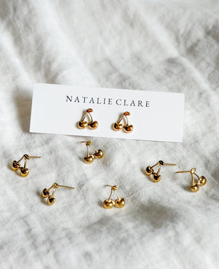 Gold Cherry Studs