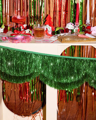 Green Scallop Fringe Banner