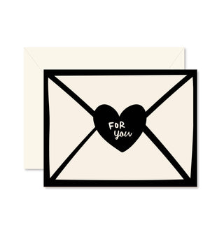 For You Love Letter Black Greeting Card