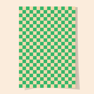 Green Checkered Wrapping Paper Sheet