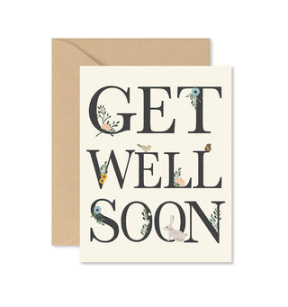 Get Well Soon Floral Greeting Card