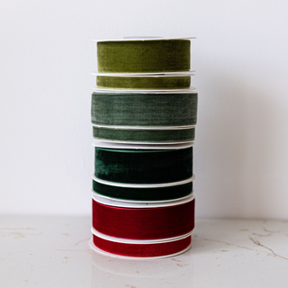 Forest Green Velvet Ribbon Holiday Decor
