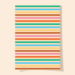 Rainbow Stripe Wrapping Paper Sheet