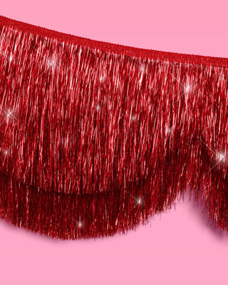 Red Scallop Fringe Banner