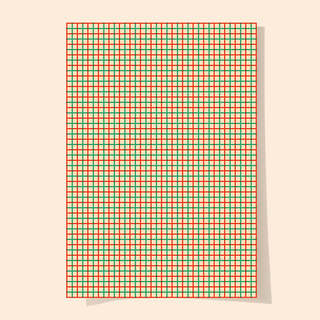 Red/Green Grid Wrapping Paper Sheet
