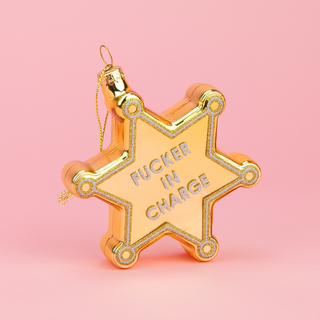 Fucker In Charge - Funny Glass Ornament
