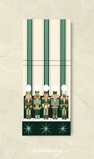 Green Nutcracker Printed 10 Stem Matchbooks