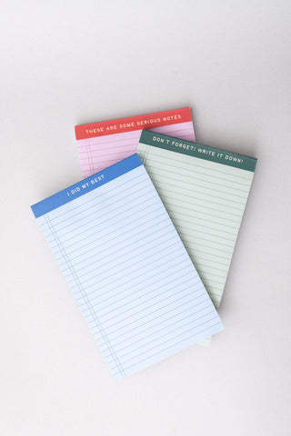 Mini Legal Pad Set of 3