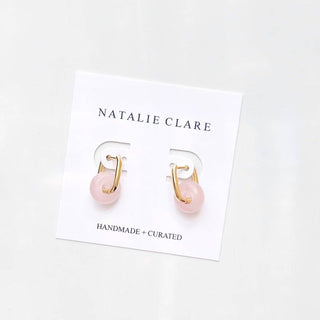 Rose Quartz Hoops