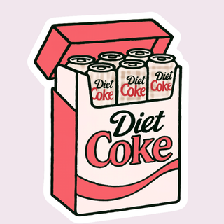 Diet Coke Pack Sticker – Retro Six-Pack Design