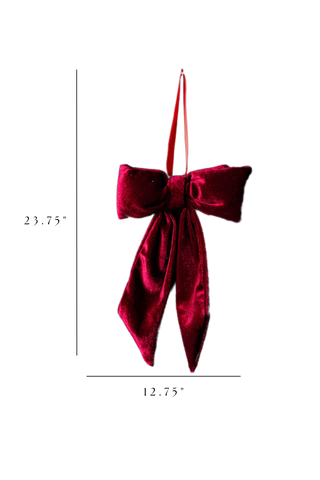 Bows Red Velvet Fabric