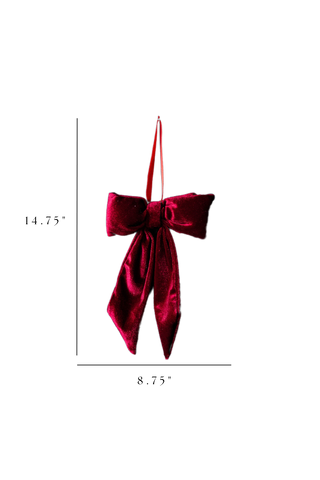 Bows Red Velvet Fabric