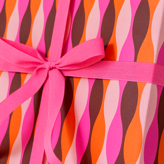Pink Squiggles Wrapping Paper Sheet