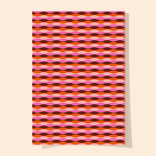 Pink Squiggles Wrapping Paper Sheet