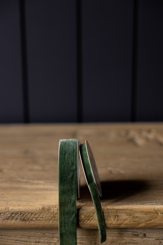 Forest Green Velvet Ribbon Holiday Decor