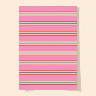 Pink Stripe Wrapping Paper Sheet