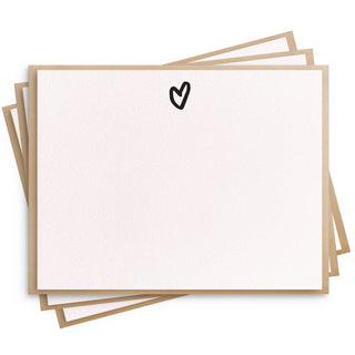 Heart Flat Notes - Letterpress Box Set of 8 Stationery