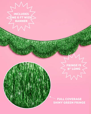 Green Scallop Fringe Banner