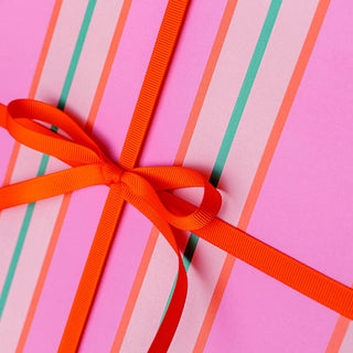 Pink Stripe Wrapping Paper Sheet