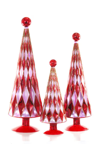MID CENTURY DIAMOND TREES-RED LILAC