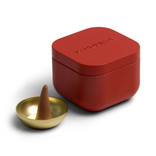 Saffron Rose Incense Cones with Gold Holder