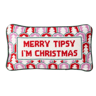 Merry Tipsy Christmas Pillow