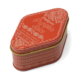 Orange Bandana Patterned Tin Candle
