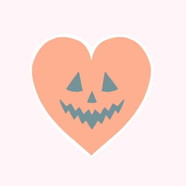 Pumpkin Heart Sticker
