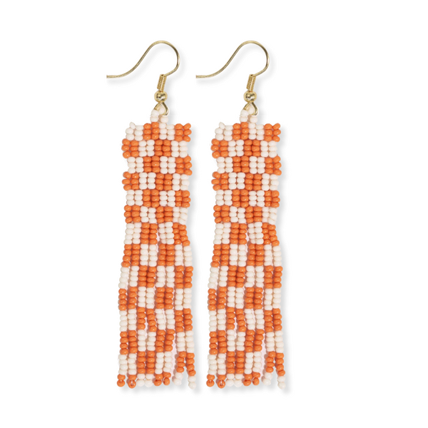 Orange Beaded Earrings