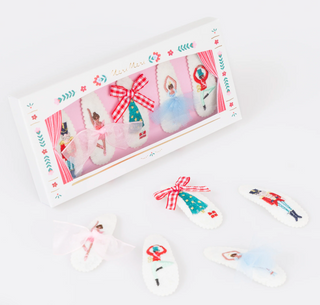 Embroidered Nutcracker Hair Clips