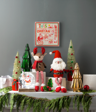 LED Light Up Santa Wall Decor Canvas